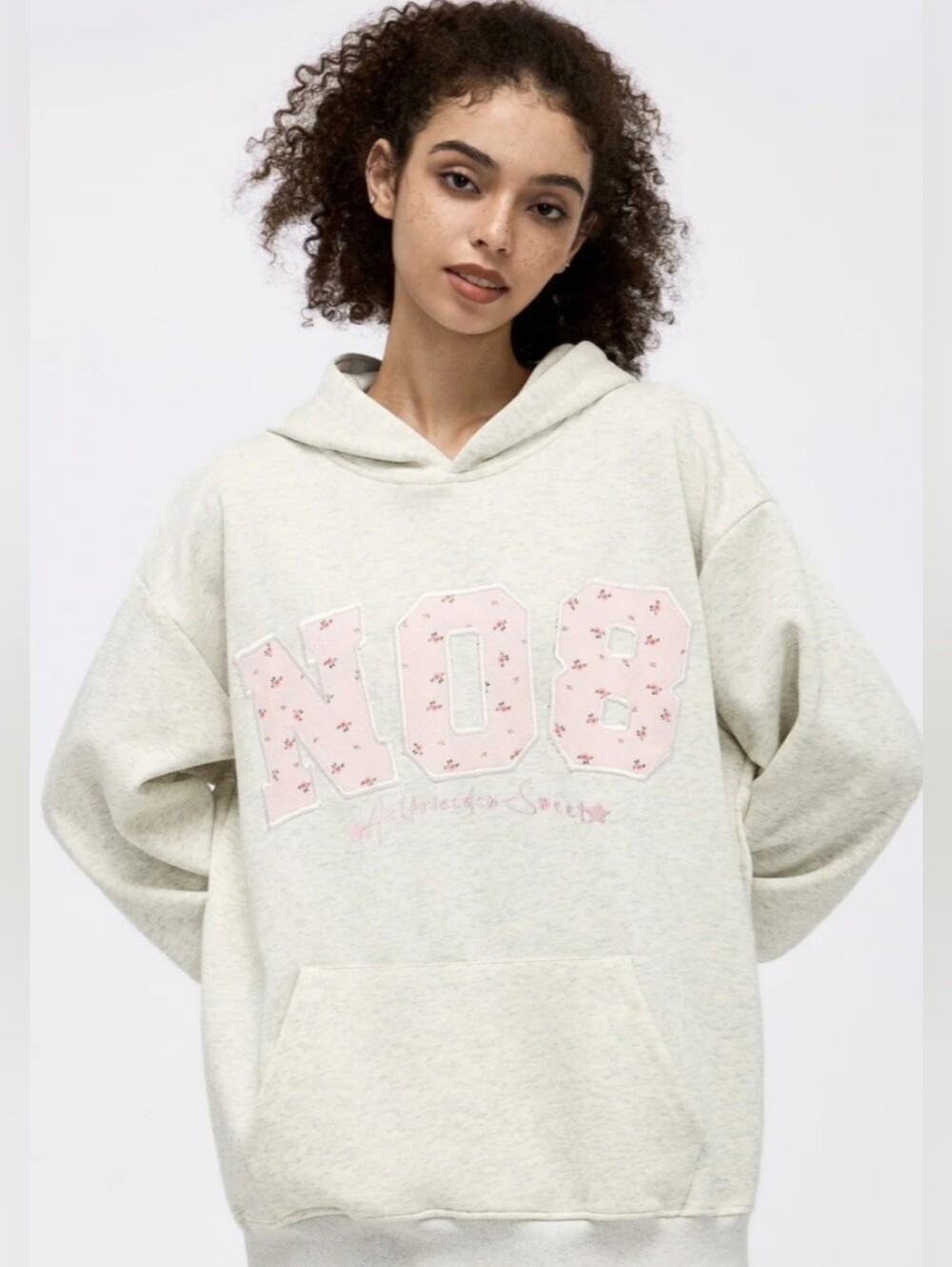 Aelfric Eden No 8 Graphic Pink Gray Hoodie Sweatshirt Oversizef